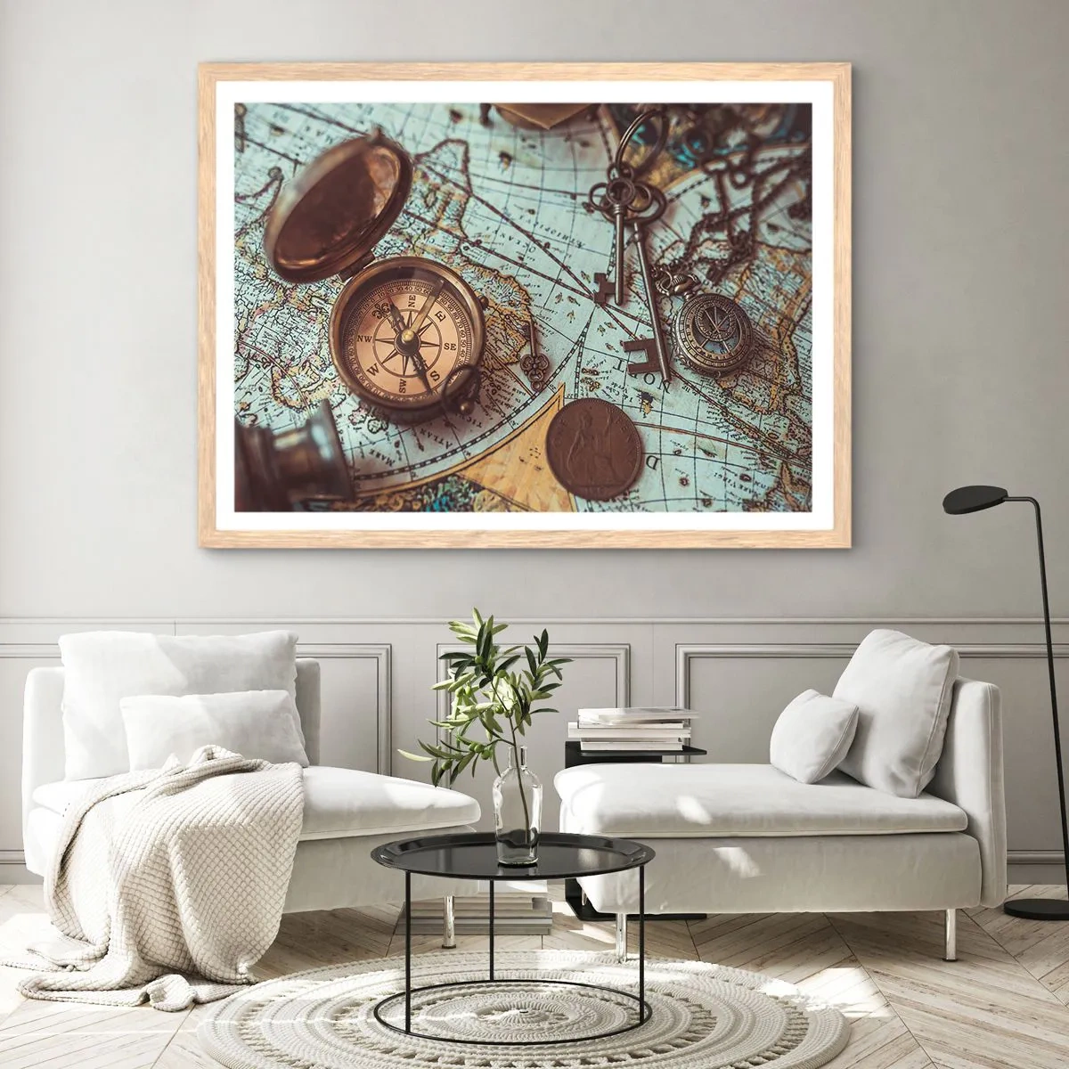 Poster în ramă de stejar deschis - Pentru aventurierul din tine - 50x40 cm