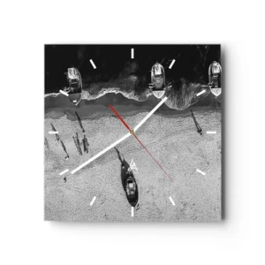 Ceas de perete - Ceas pe sticlă - Tot pe țărm... - 30x30 cm