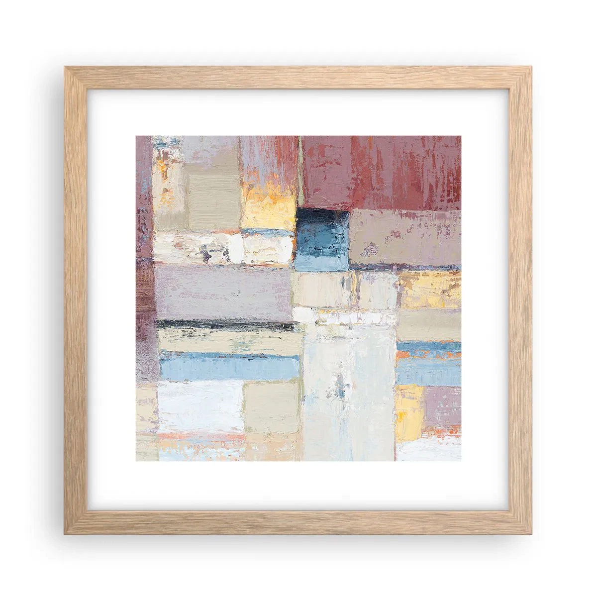 Poster în ramă de stejar deschis - Liniștea geometriei - 30x30 cm