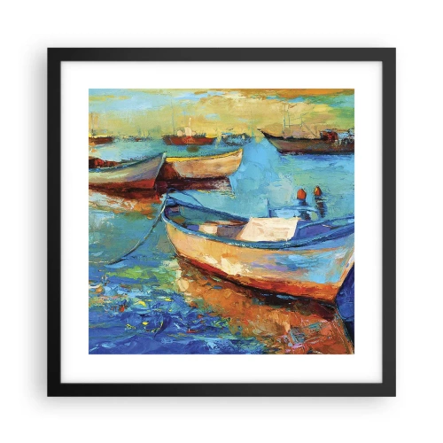 Poster în ramă neagră - Într-un golf de aur - 40x40 cm