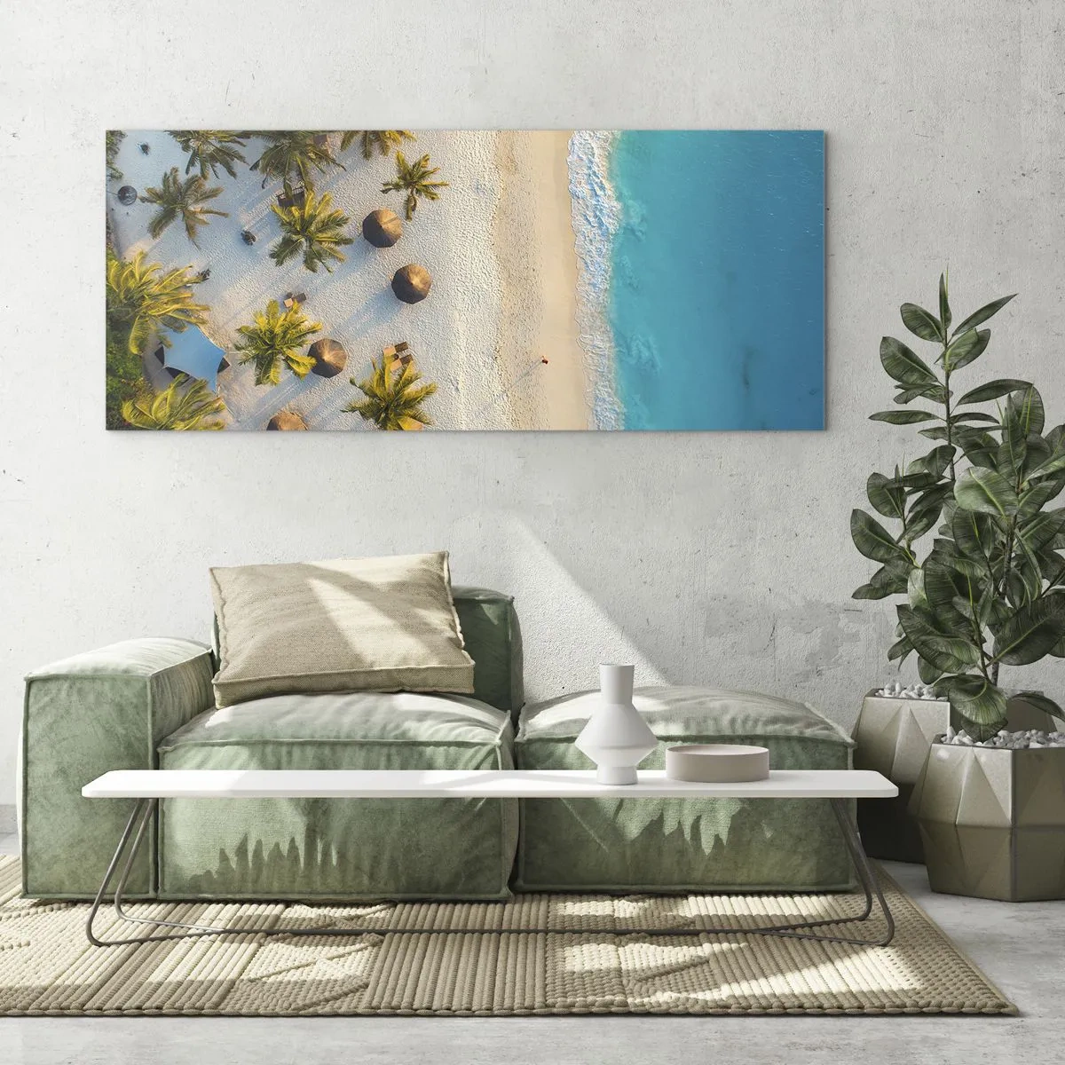 Tablou pe sticlă - Bun venit în paradis - 100x40 cm