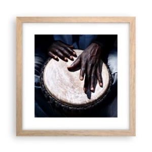 Poster în ramă de stejar deschis - Trăiește în ritmul tău - 30x30 cm