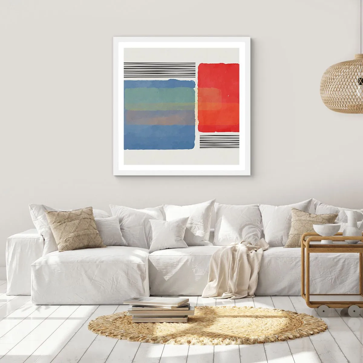 Poster în ramă albă - Spiritul și litera geometriei - 40x40 cm