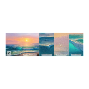 Mostră tapet Premium Canvas - Cântecul turcoaz al valurilor - Abstracția, Peisaj, Mare - 100x30 cm