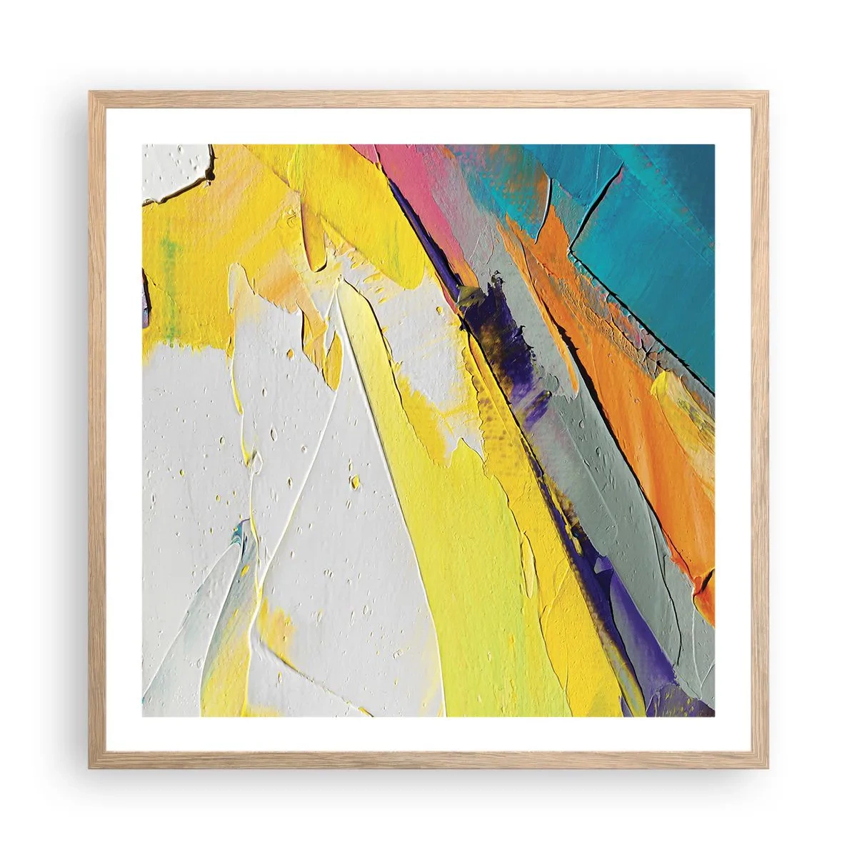 Poster în ramă de stejar deschis - Anatomia luminii - 60x60 cm