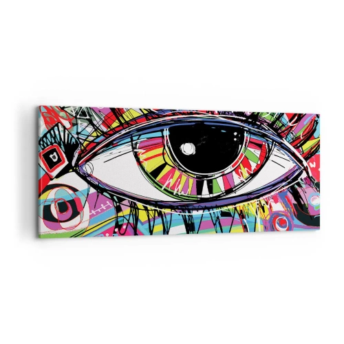 Tablou pe pânză - Un ochi colorat - un suflet colorat - 100x40 cm