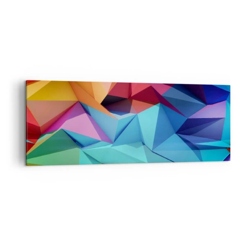 Tablou pe pânză - Origami de curcubeu - 140x50 cm