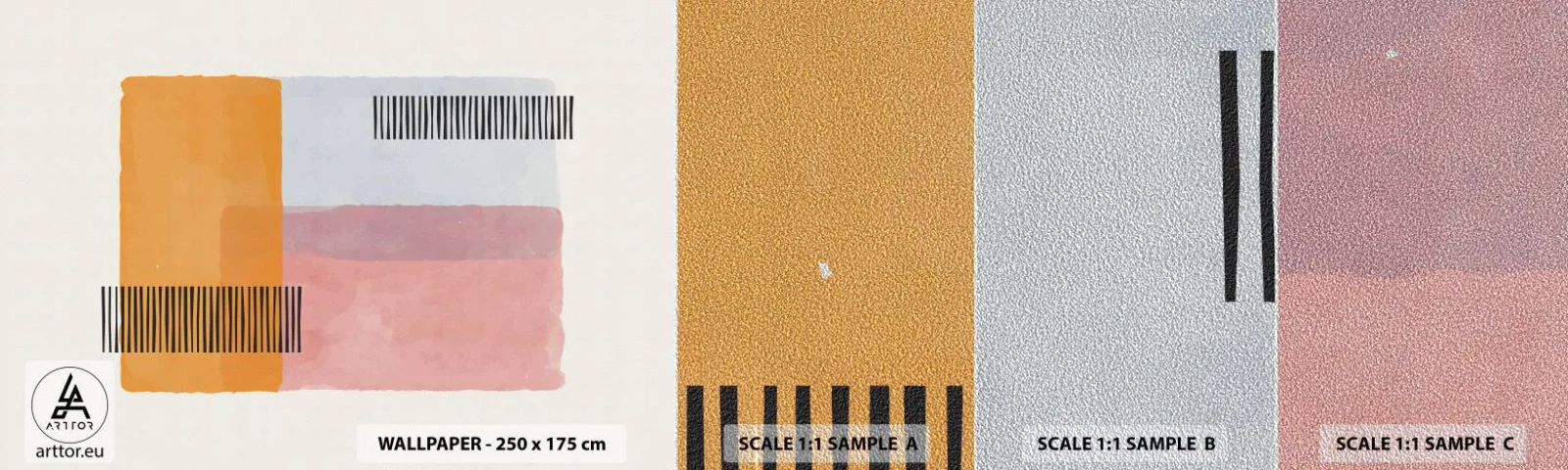 Mostră tapet Premium Sand - Din colț în colț - Abstracția, Bucată, Minimalism - 100x30 cm