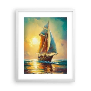 Poster în ramă albă - Pânzele umflate de vânt - 40x50 cm