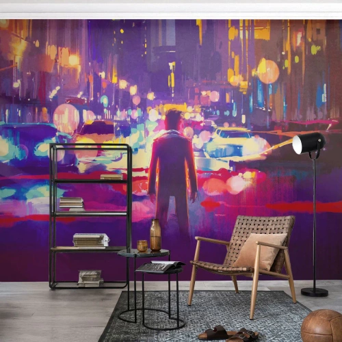 Tapet Premium Sand - Scufundat în lumină - Oraș, Om, New York - 200x140 cm