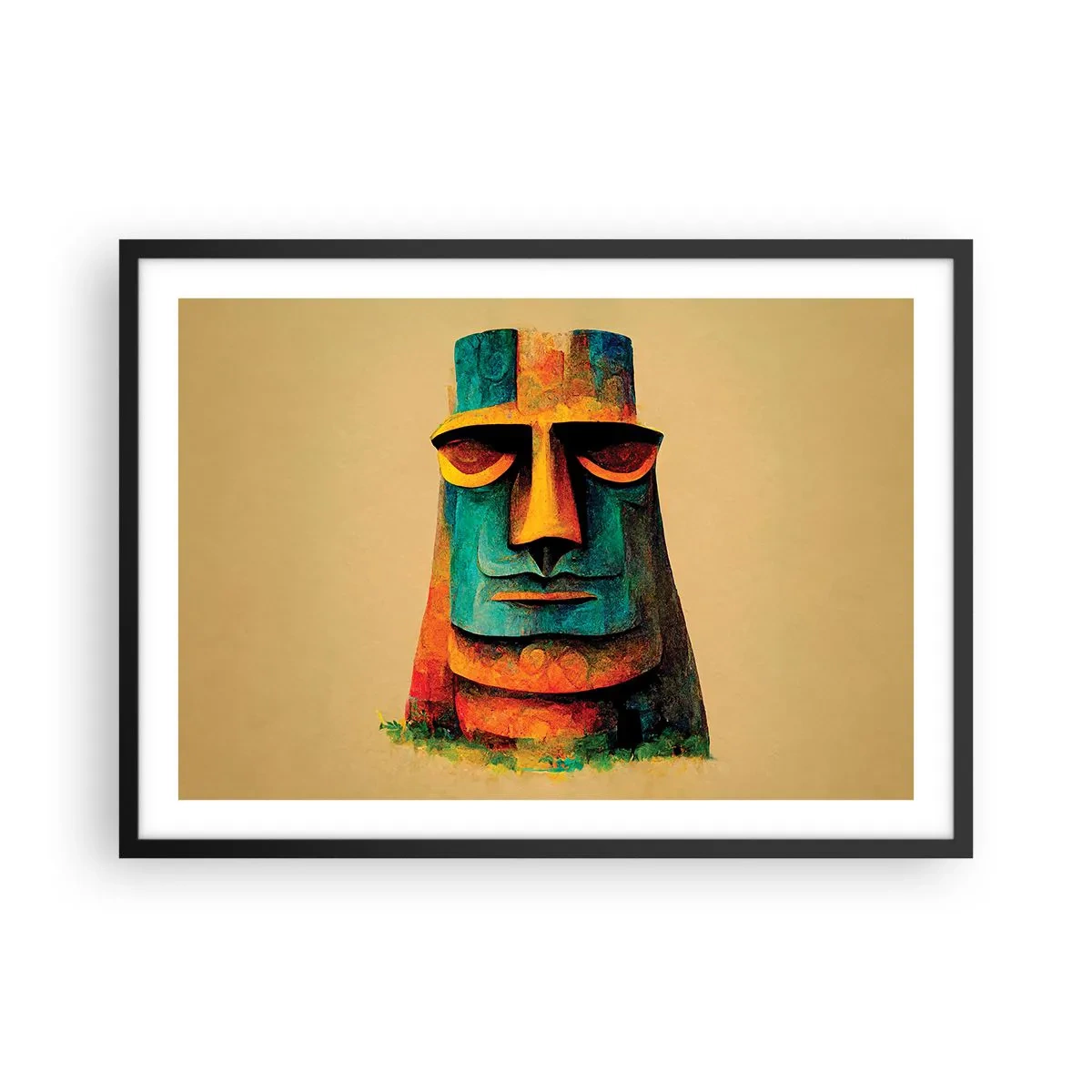 Poster în ramă neagră - Statuie, dar simpatică - 70x50 cm