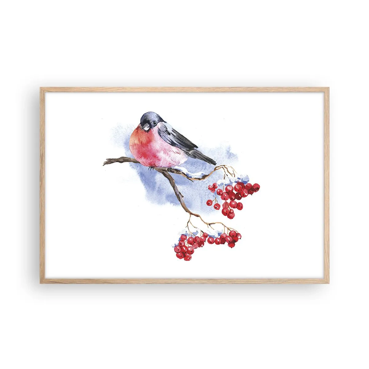 Poster în ramă de stejar deschis - Iarna în culori - 91x61 cm