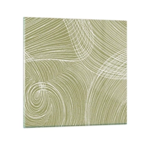 Tablou pe sticlă - Abstracție complicată în alb - 30x30 cm