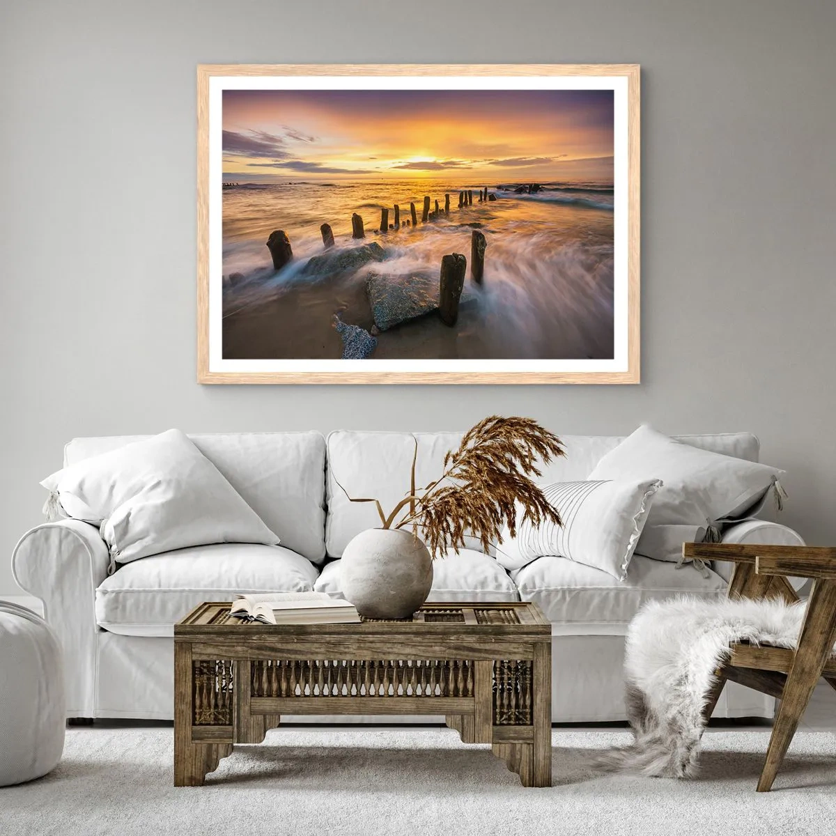 Poster în ramă de stejar deschis - Frumusețe brută a mării - 40x30 cm