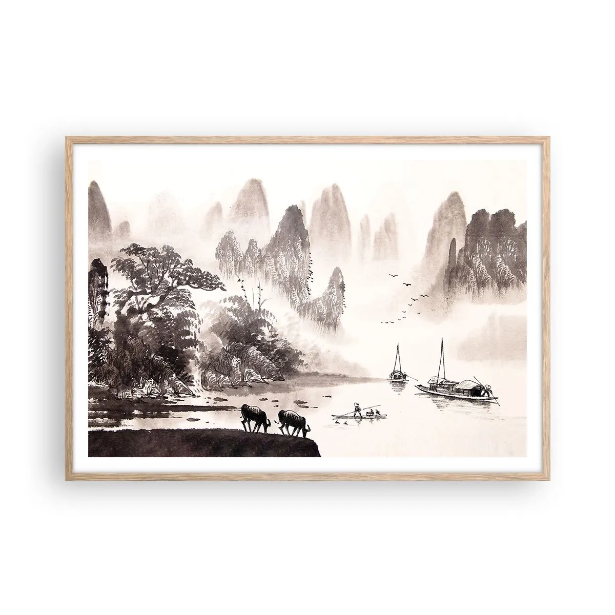 Poster în ramă de stejar deschis - Viața exotică de zi cu zi a Estului - 100x70 cm