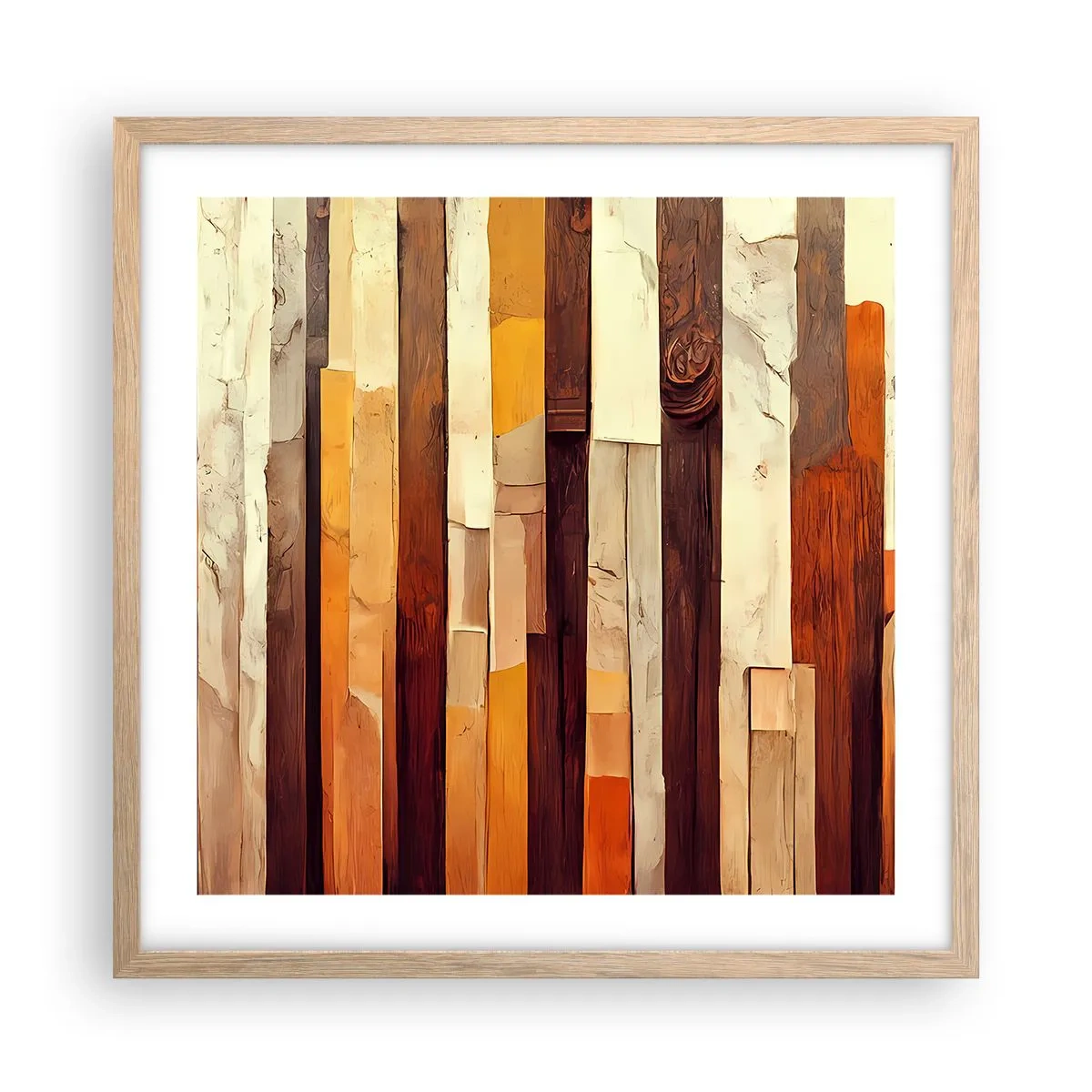 Poster în ramă de stejar deschis - Imnul copacilor din pădure - 50x50 cm