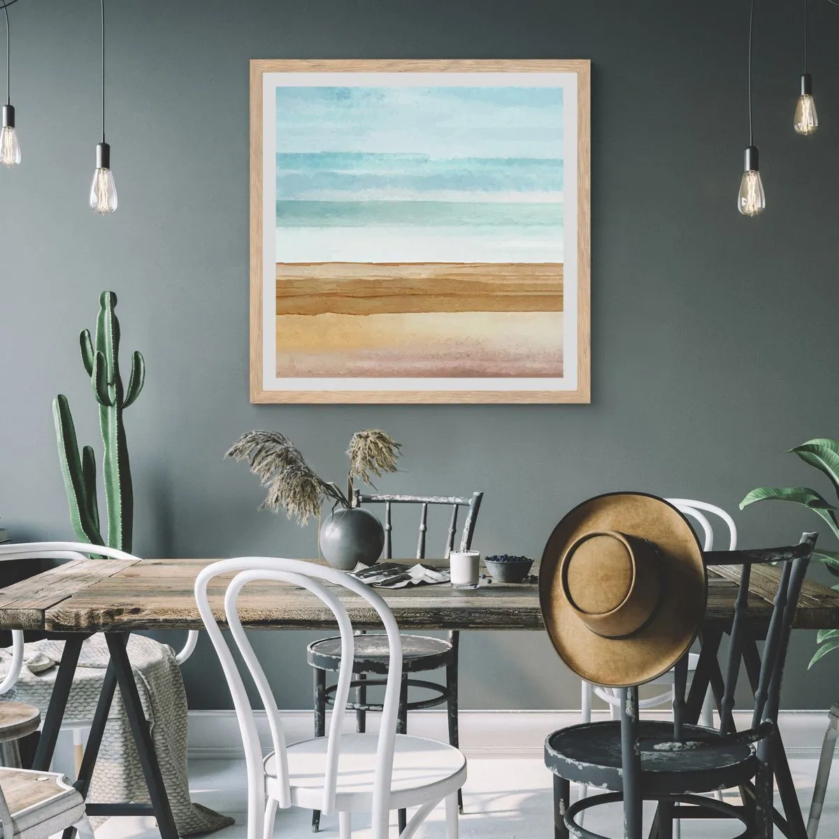 Poster în ramă de stejar deschis - Serenitate - 50x50 cm