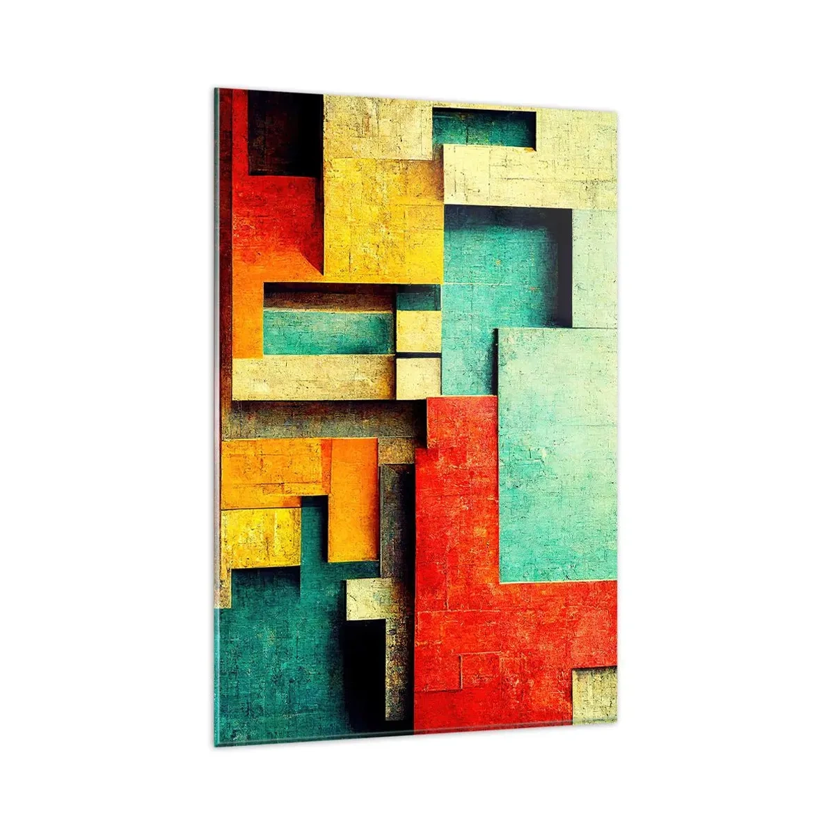 Tablou pe sticlă - Festival de unghiuri drepte - 80x120 cm