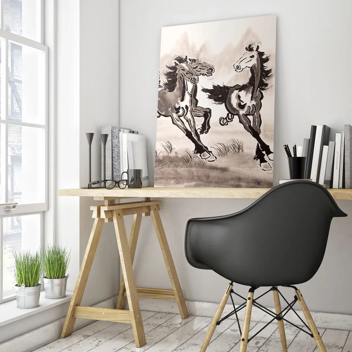 Tablou pe sticlă - Un galop vesel - 80x120 cm