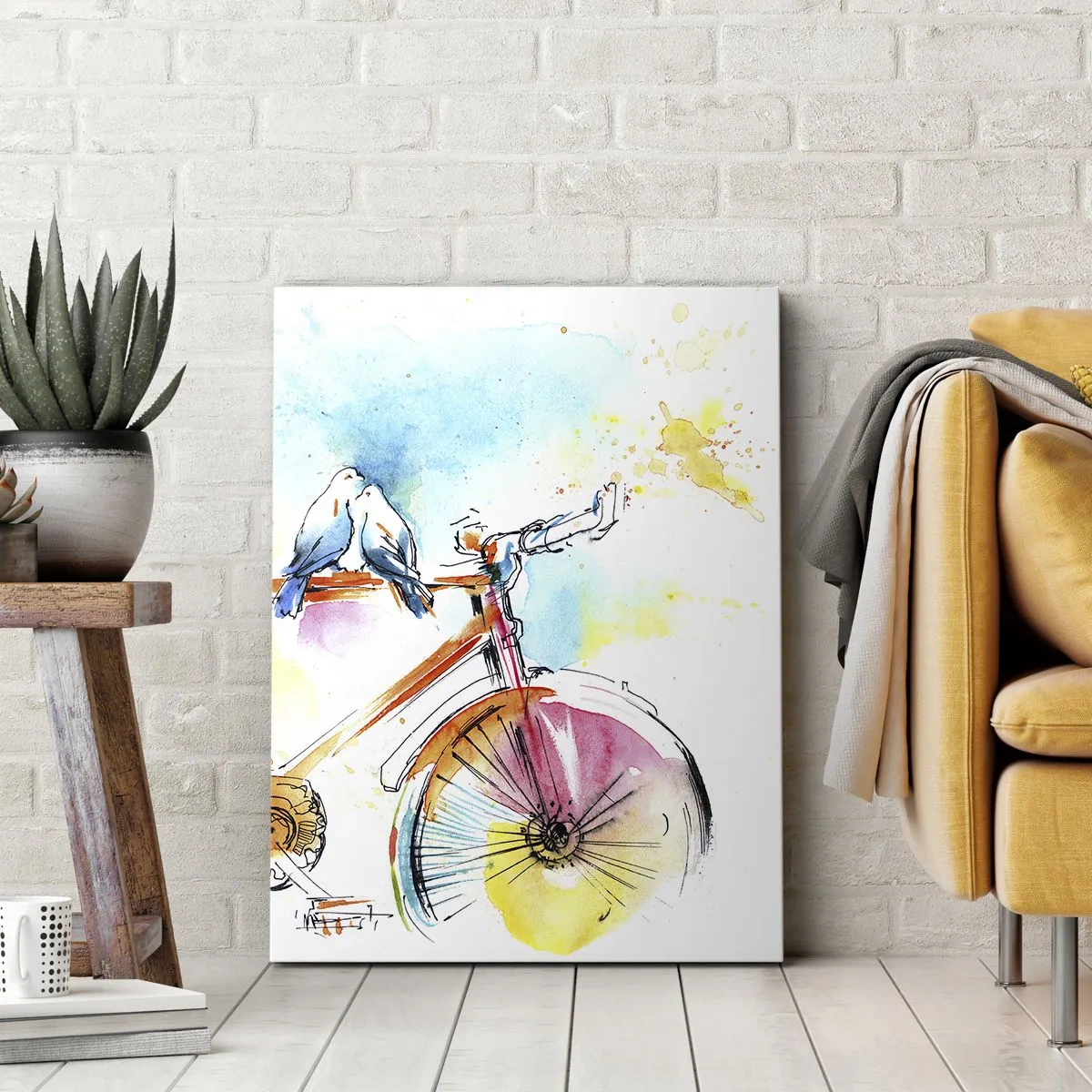 Tablou pe pânză - Doi pe o bicicletă - 50x70 cm