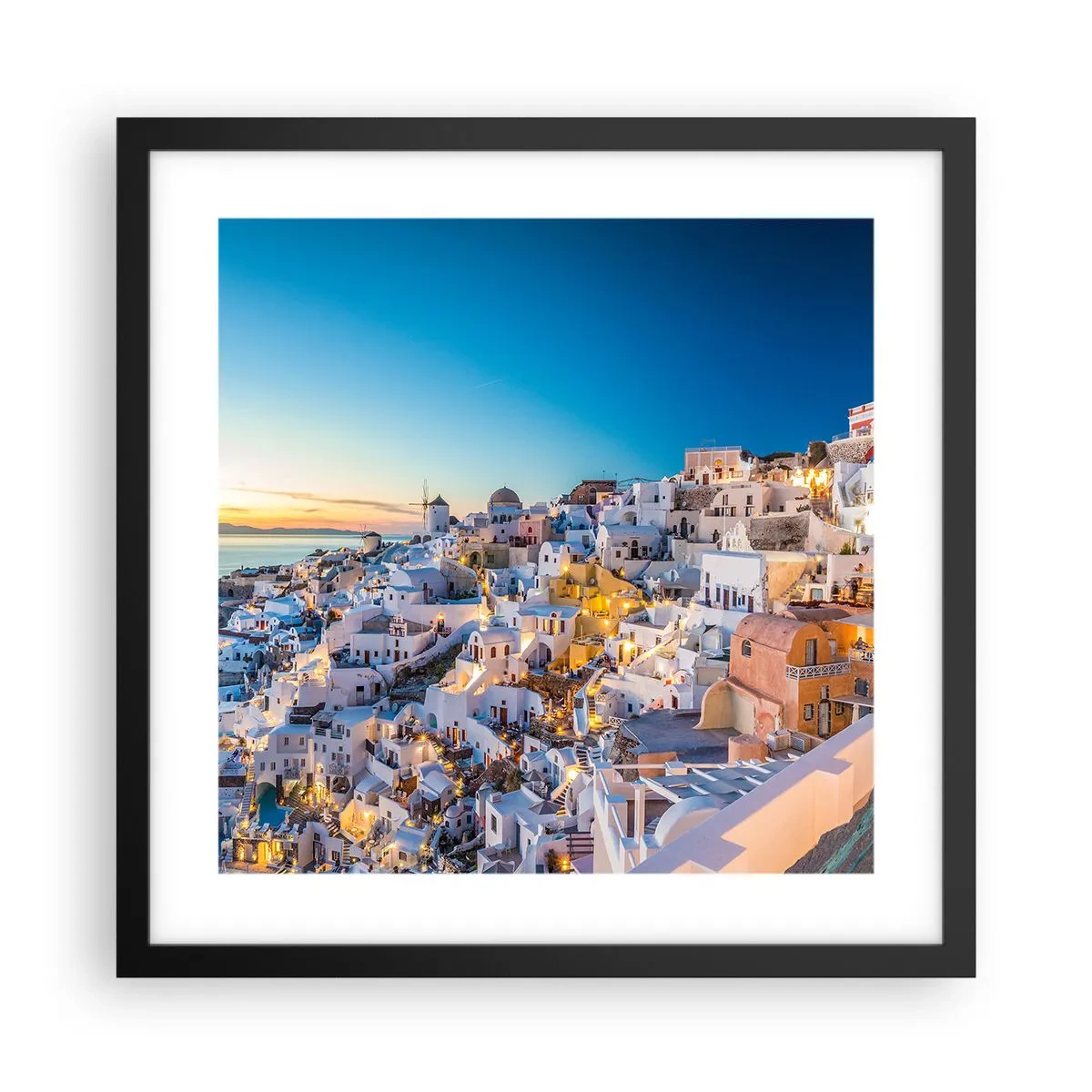 Poster în ramă neagră - Esența grecității - 40x40 cm