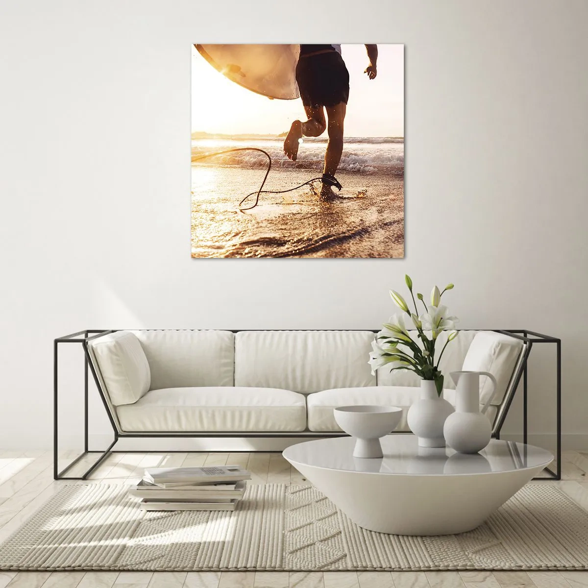 Tablou pe sticlă - Pentru a întâmpina valul - 60x60 cm