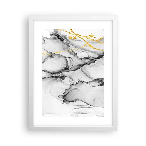 Poster în ramă albă - Compoziție cu motiv auriu - 30x40 cm