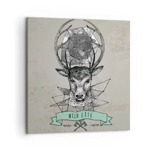 Tablou pe pânză - Viziunea Sfântului Hubertus - 60x60 cm