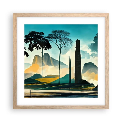 Poster în ramă de stejar deschis - Din ce în ce mai sus - 40x40 cm