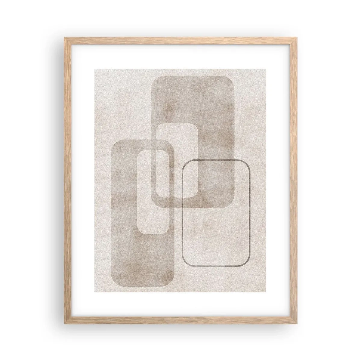 Poster în ramă de stejar deschis - Fuga geometrică - 40x50 cm