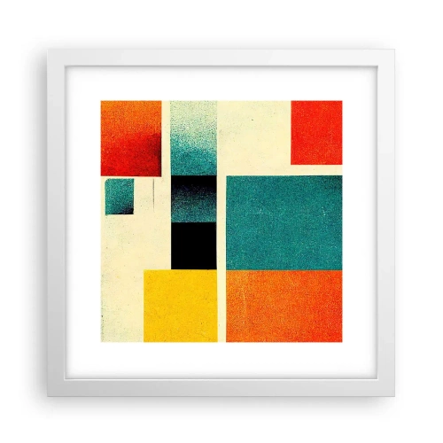 Poster în ramă albă - Abstracție geometrică - energie bună - 30x30 cm