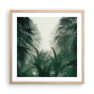 Poster în ramă de stejar deschis - Mister tropical - 50x50 cm