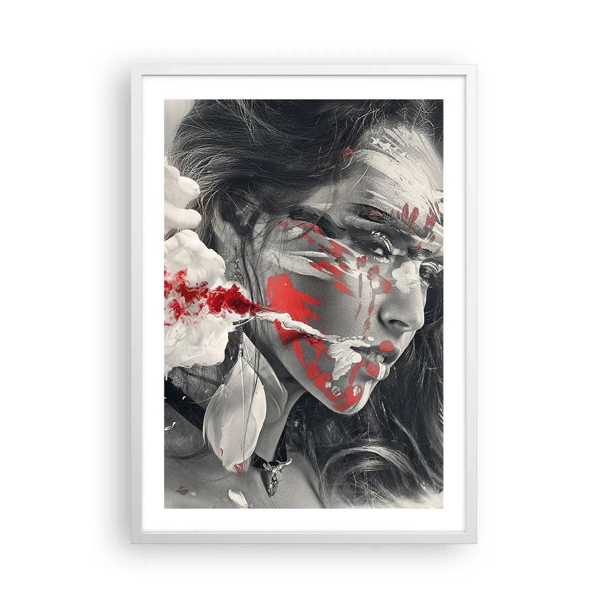 Poster în ramă albă - În aburul absurdului - 50x70 cm