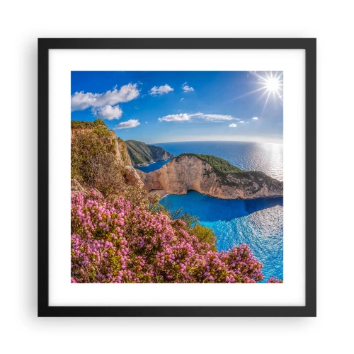 Poster în ramă neagră - Marea mea vacanță grecească - 40x40 cm