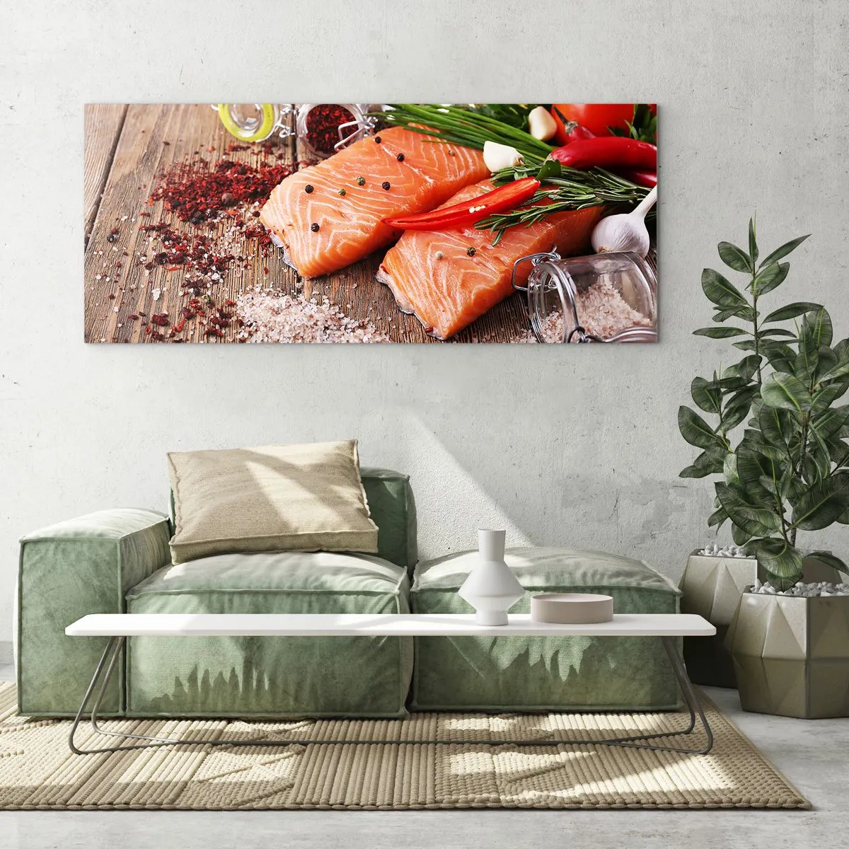 Tablou pe sticlă - O aventură norvegiană în bucătărie - 100x40 cm