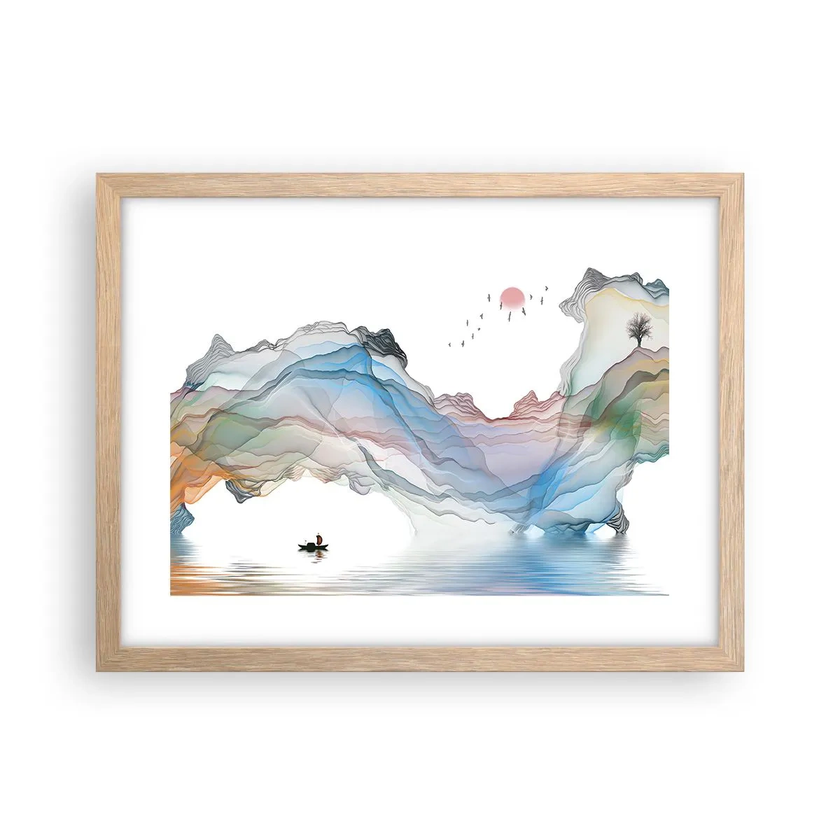 Poster în ramă de stejar deschis - Spre munții de cristal - 40x30 cm