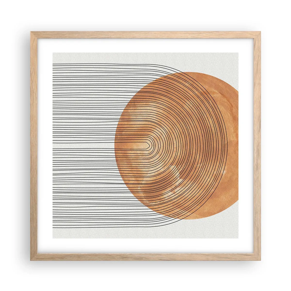 Poster în ramă de stejar deschis - Compoziția solară - 50x50 cm