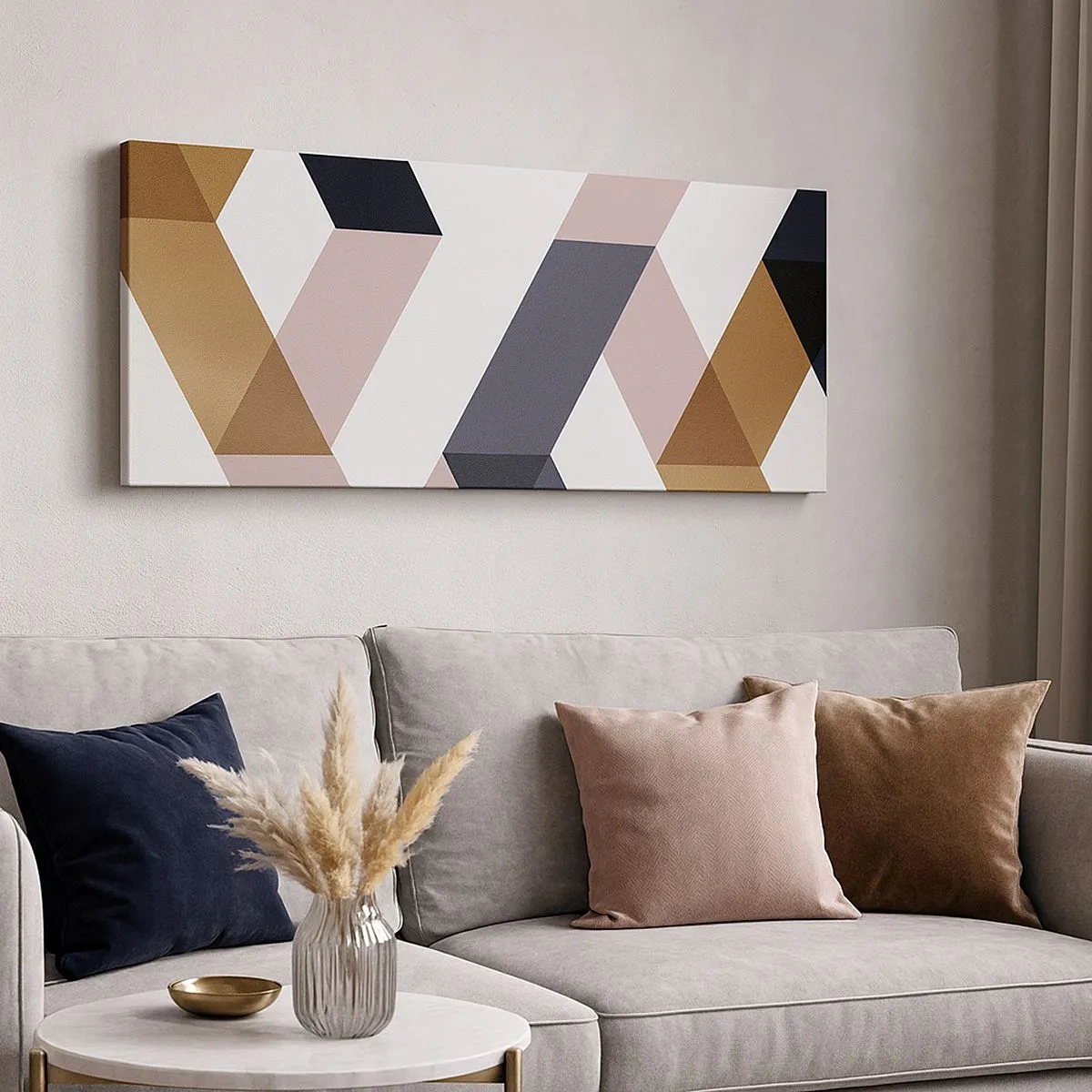 Tablou pe pânză - Planuri și unghiuri - 100x40 cm