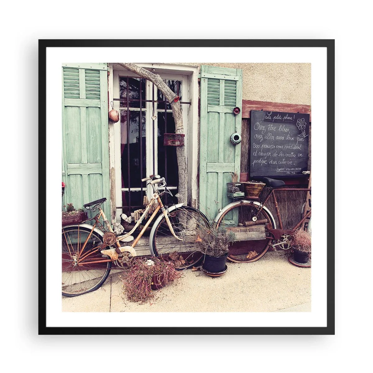 Poster în ramă neagră - Trăiască provincia! - 60x60 cm