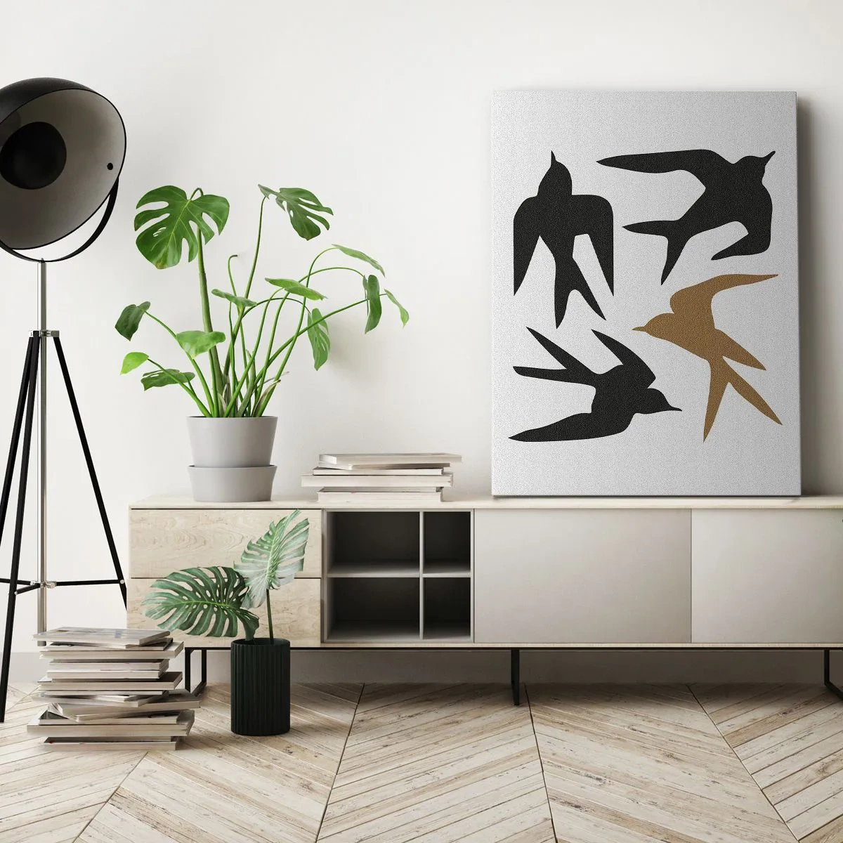 Tablou pe pânză - Jocurile rândunelelor - 65x120 cm