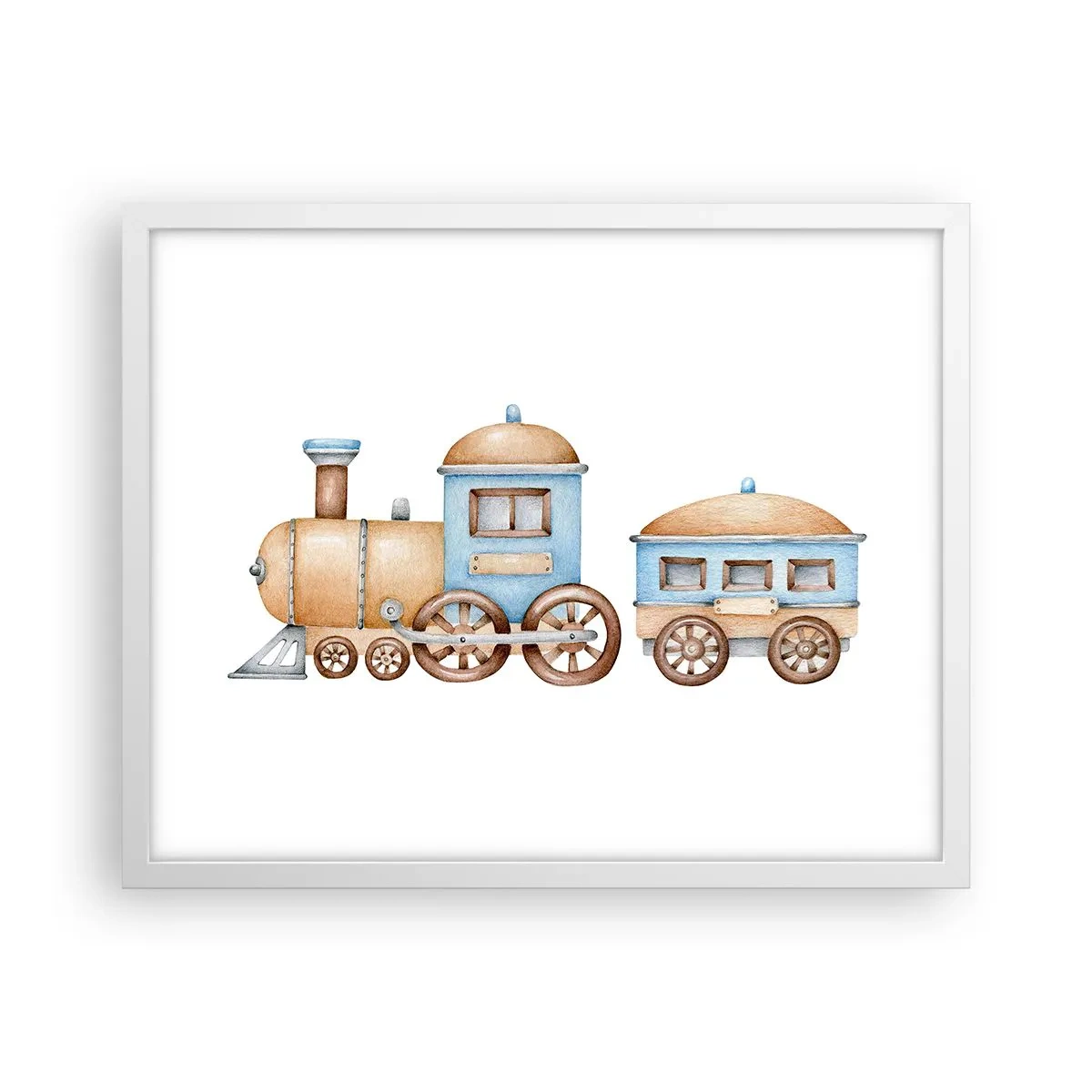 Poster în ramă albă - Trenulețul din copilărie - 50x40 cm