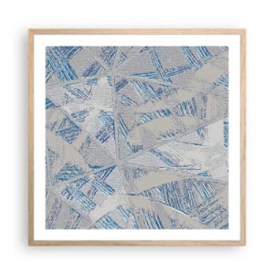 Poster în ramă de stejar deschis - Într-un labirint de gri-albastru - 60x60 cm