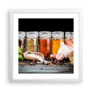 Poster în ramă albă - Pentru a da un gust vieții - 40x40 cm