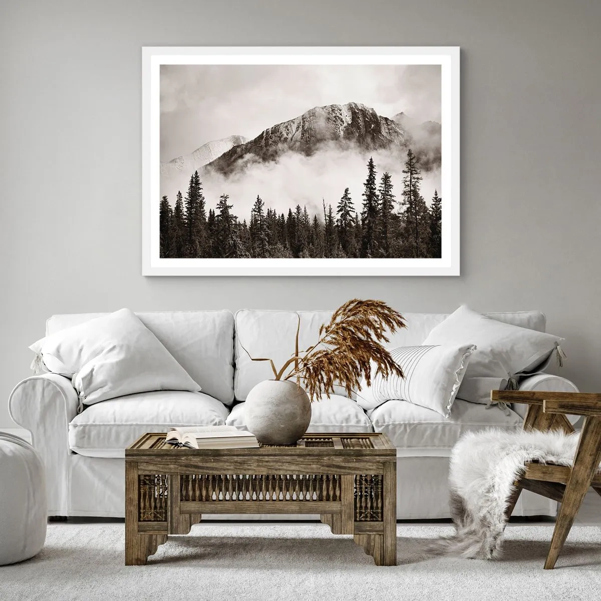 Poster în ramă albă - Stăpânul de granit - 60x60 cm