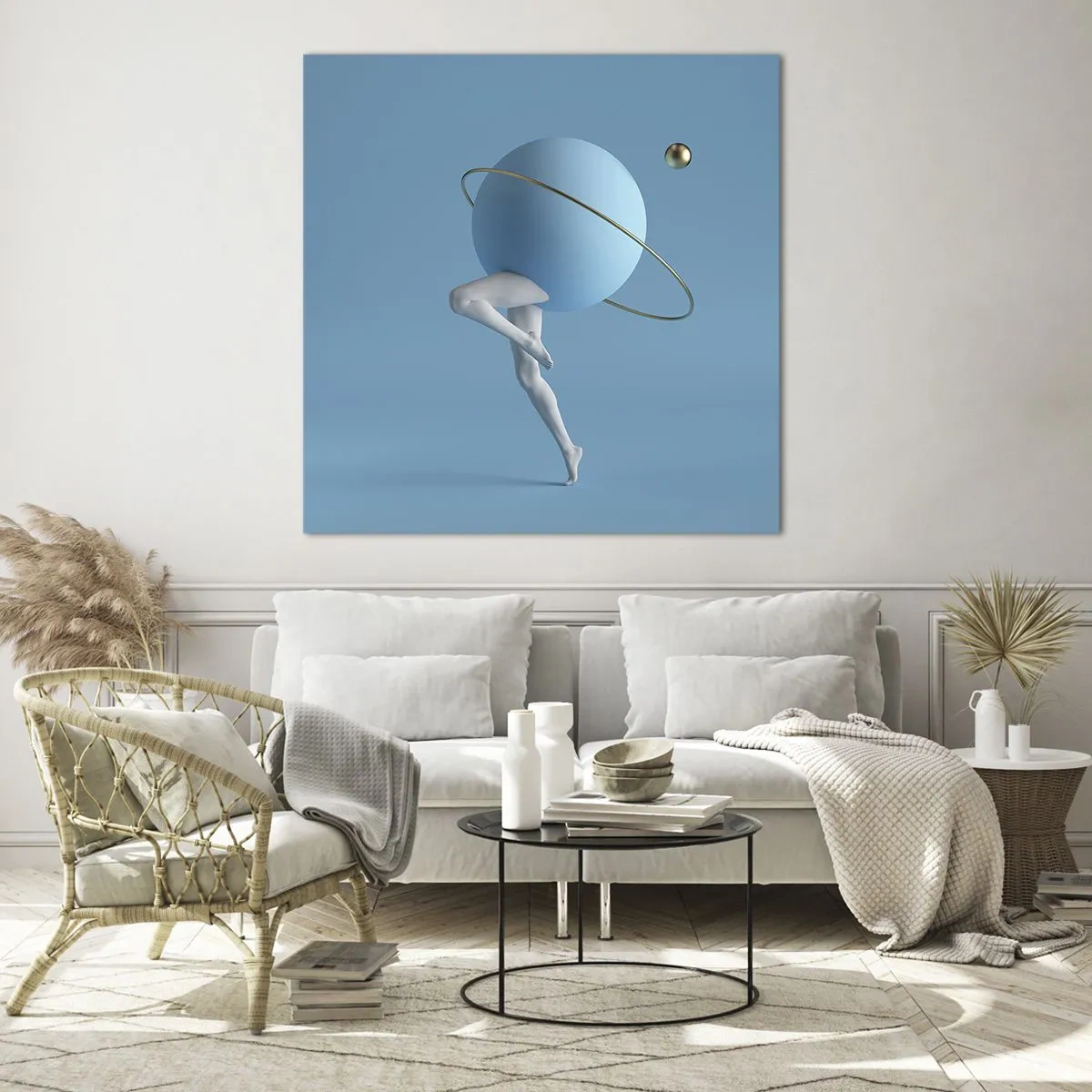 Tablou pe sticlă - Și planetele o iau razna - 30x30 cm