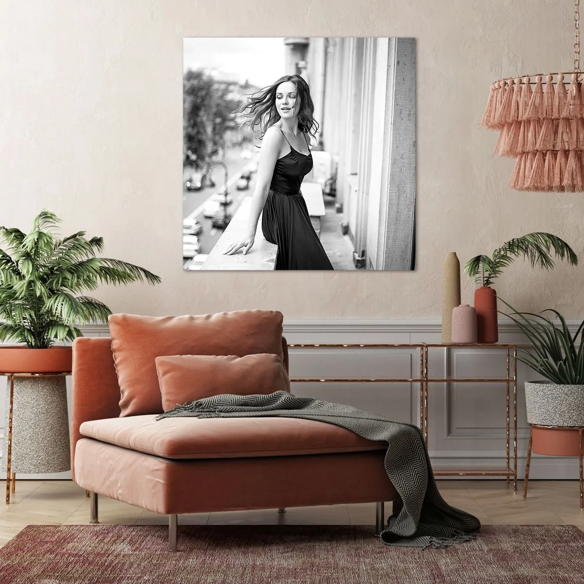 Tablou pe pânză - Cu siguranță e o fată pariziană - 70x70 cm