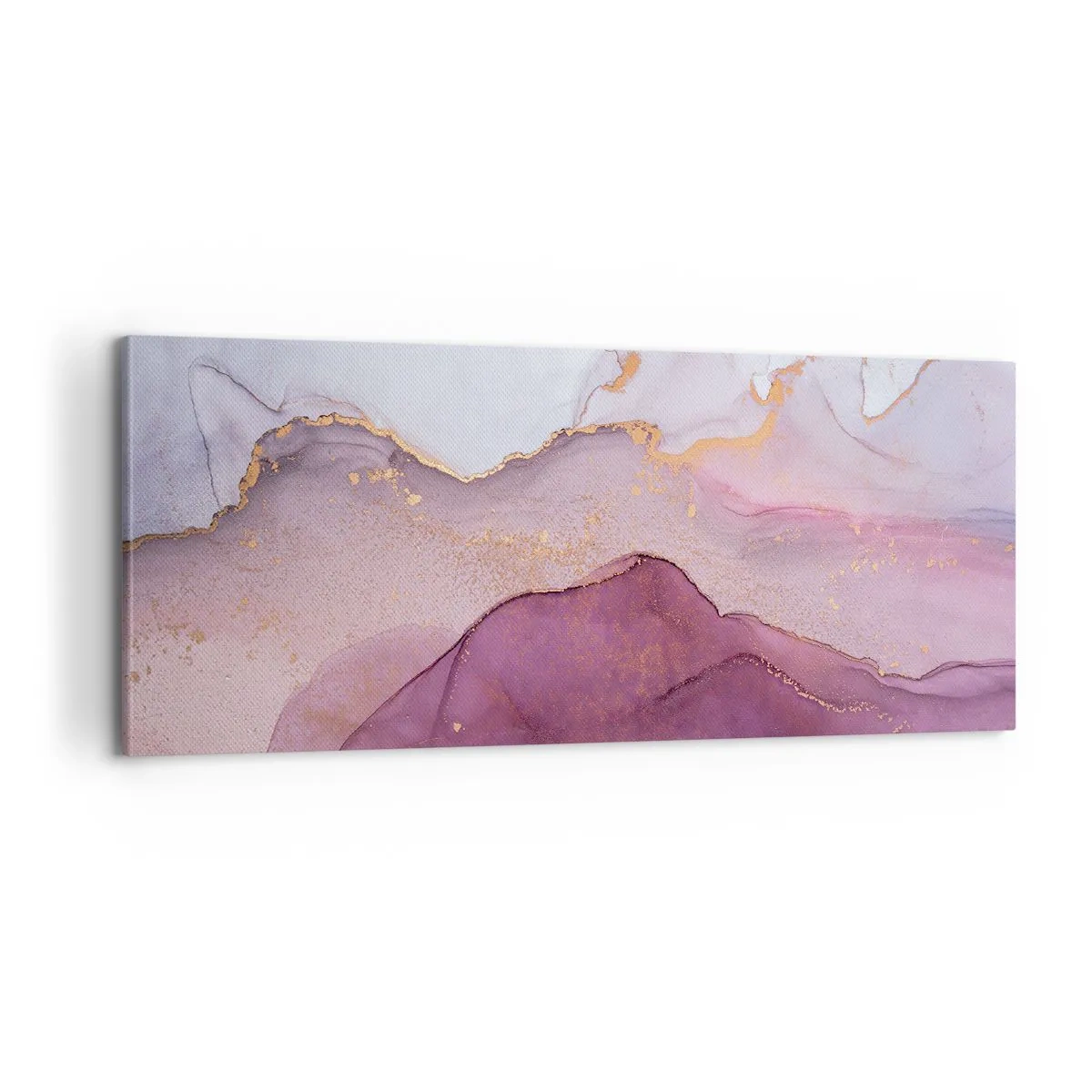Tablou pe pânză - Valuri de liliac și violet - 100x40 cm