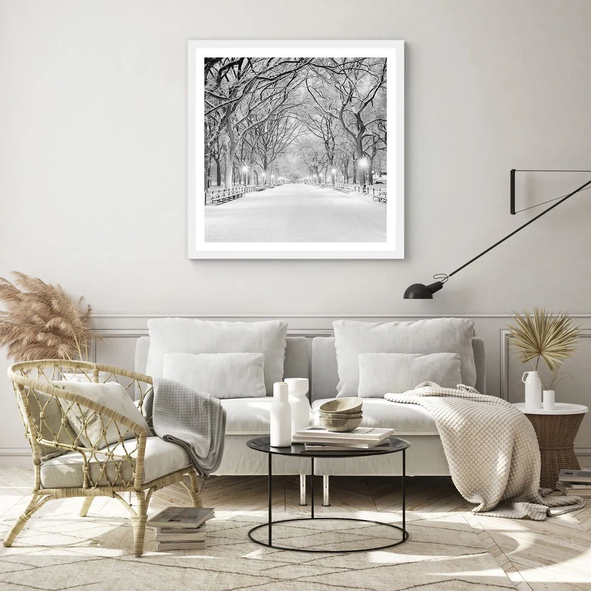 Poster în ramă albă - Cele patru anotimpuri – iarna - 50x50 cm
