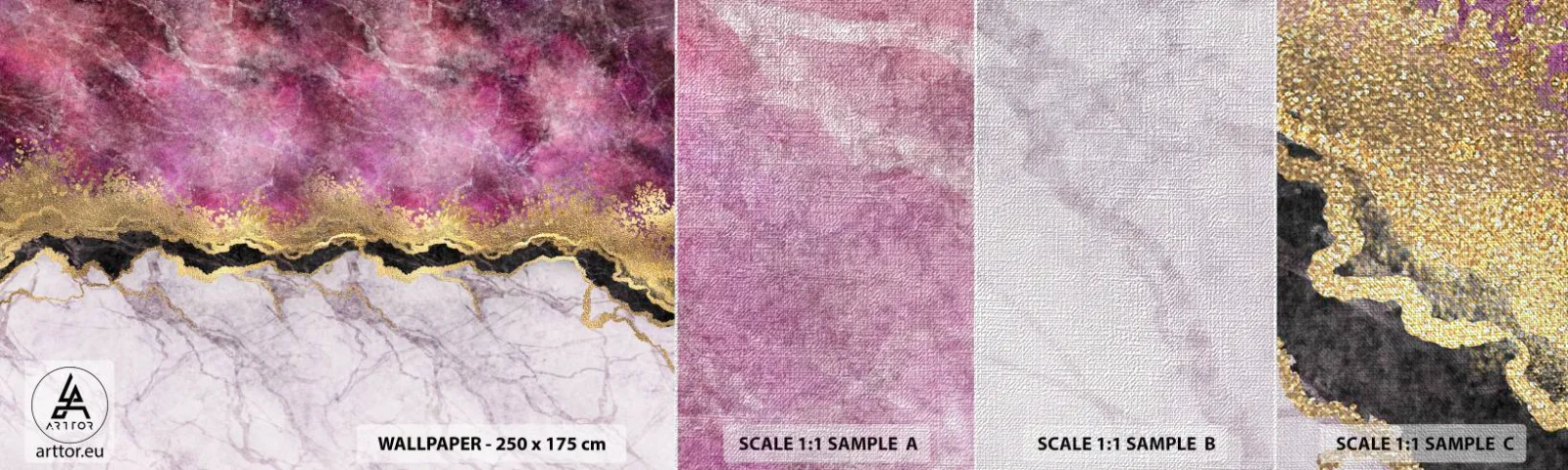 Mostră tapet Premium Canvas - La graniță - Abstracția, Bucată, Textură - 100x30 cm