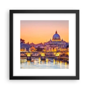 Poster în ramă neagră - Amurg deasupra Orașului Etern - 30x30 cm